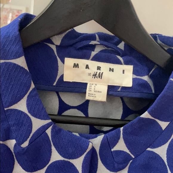Marni HM Blue Silver Polka Dot Jacket Blazer Small - Picture 2 of 4